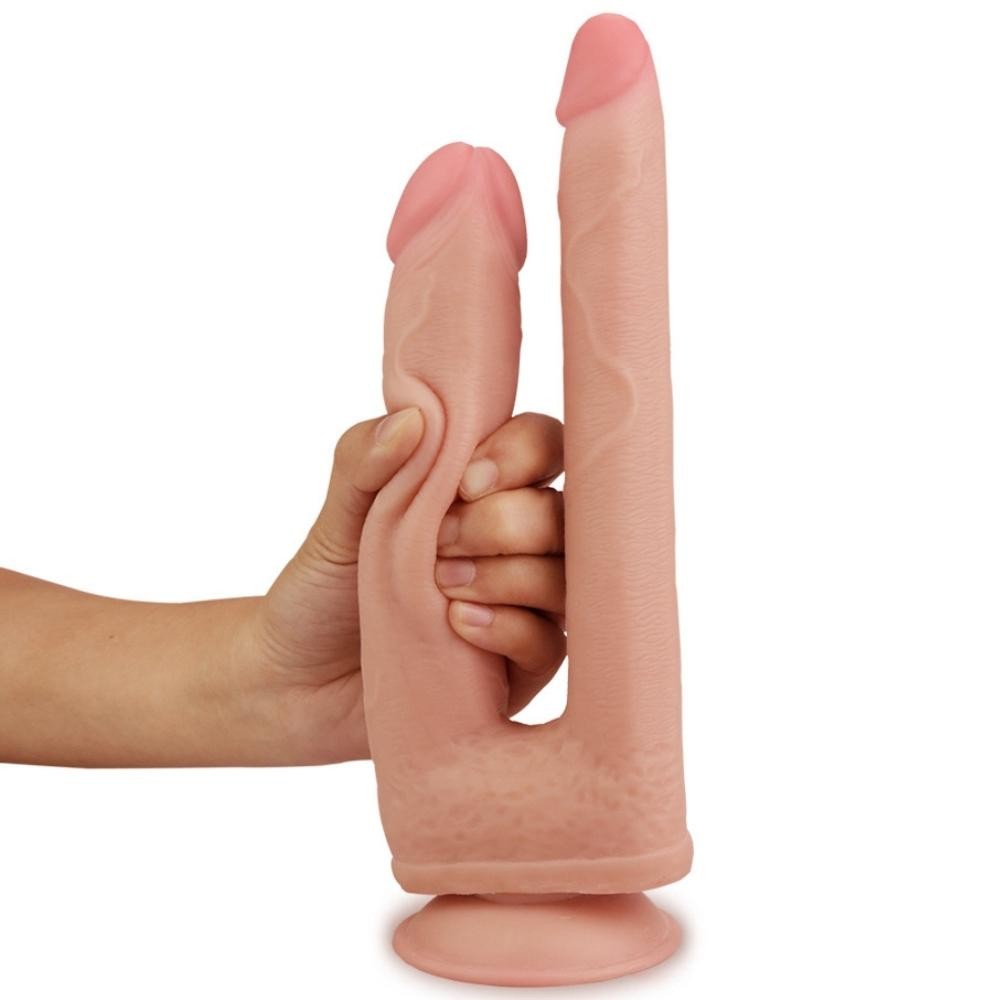 Lovetoy Sliding Skin Çift Taraflı Kemerli Realistik Penis