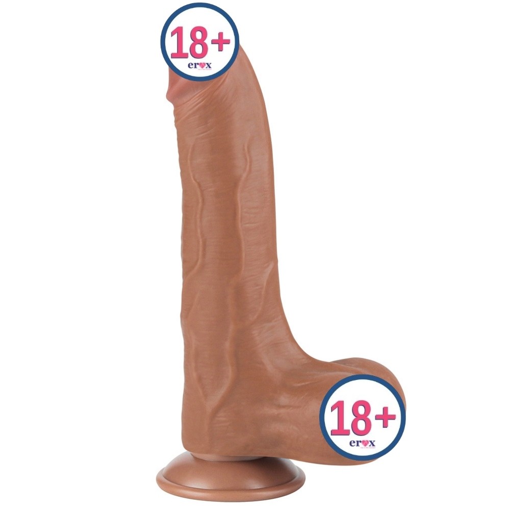 Lovetoy Sliding Skin Dual Layer Dong Borwn 22 Cm Realistik Penis