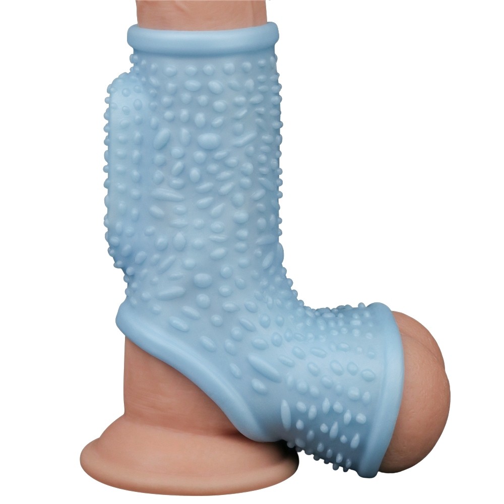 Lovetoy Drip Knights Ring Blue Testis Geçirmeli Titreşimli Yarım Penis Kılıfı