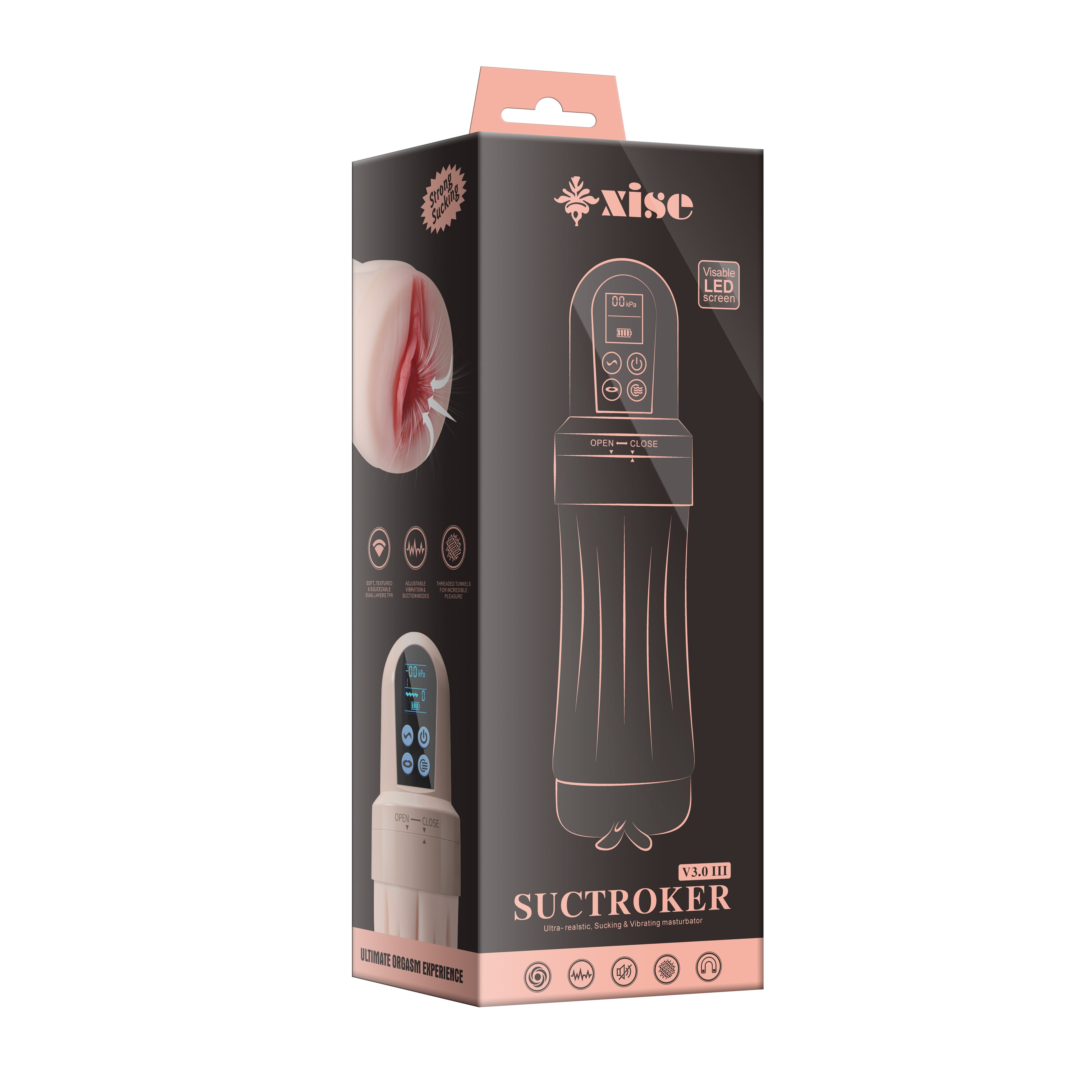 Shequ No.5 Beta Suction Emiş Güçlü Titreşimli Masturbator Vajina SQ-MA60119-3.0