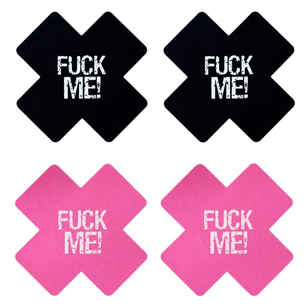 Lovetoy Fuck Me Cross Pattern Nipple Pasties Göğüs Ucu Bandı 2 Çift