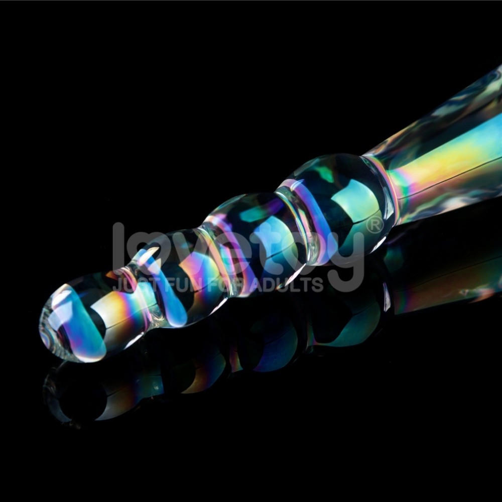 Lovetoy Twilight Gleam Glass Dildo Rising Ripples Cam Dildo