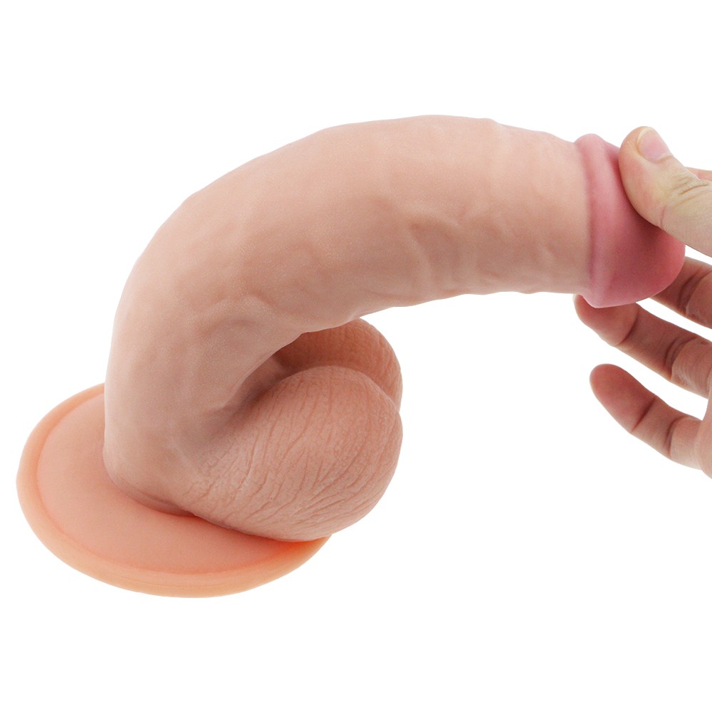 Ultra Soft Dude UR3 Kemerli Strapon Eğik Realistik Penis 21 cm