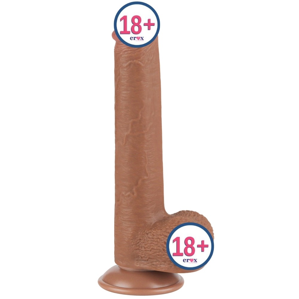 Lovetoy Sliding Skin Dual Layer Dong Brown 22 Cm Realistik Penis