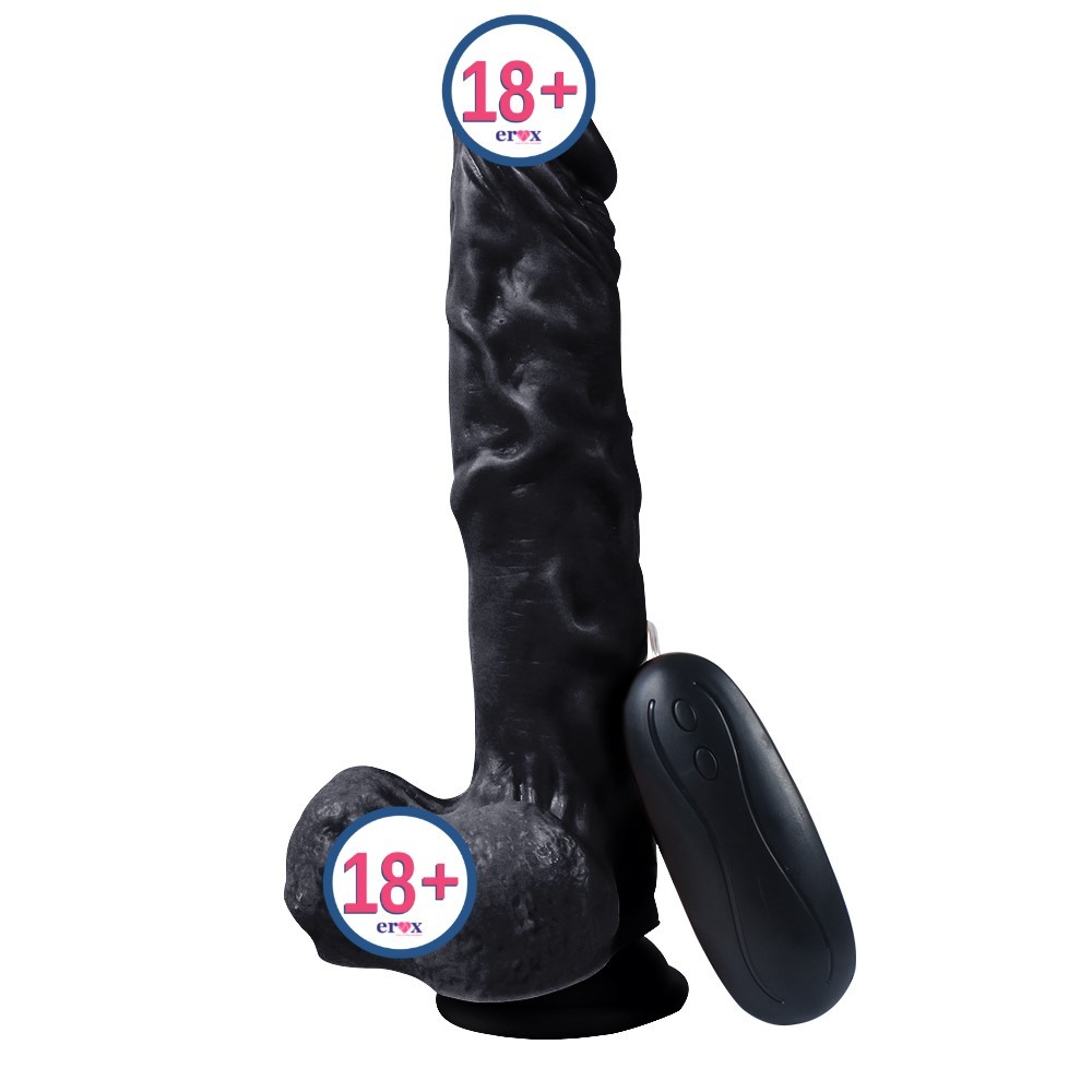 Dildo Series Hero 10 Modlu Titreşimli Zenci Penis 22.5 Cm