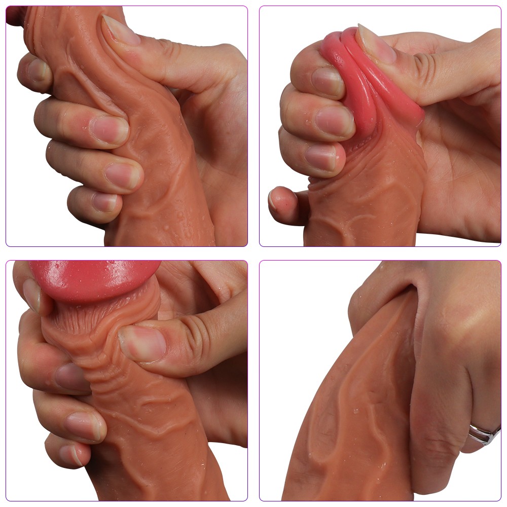 Shequ Dildo Series Hansen Natural Doku 21 Cm Titreşimli Realistik Penis