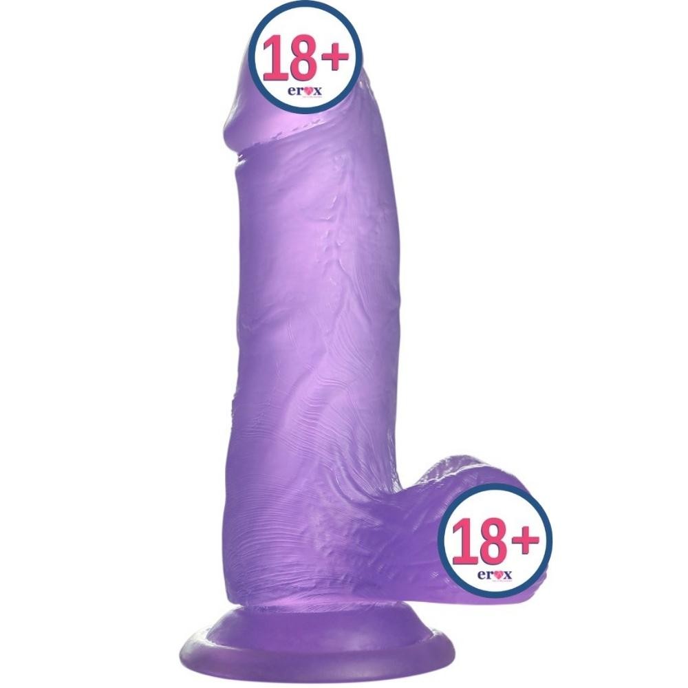 Lovetoy Jelly Studs 15 cm Jel Dokulu Mor Dildo