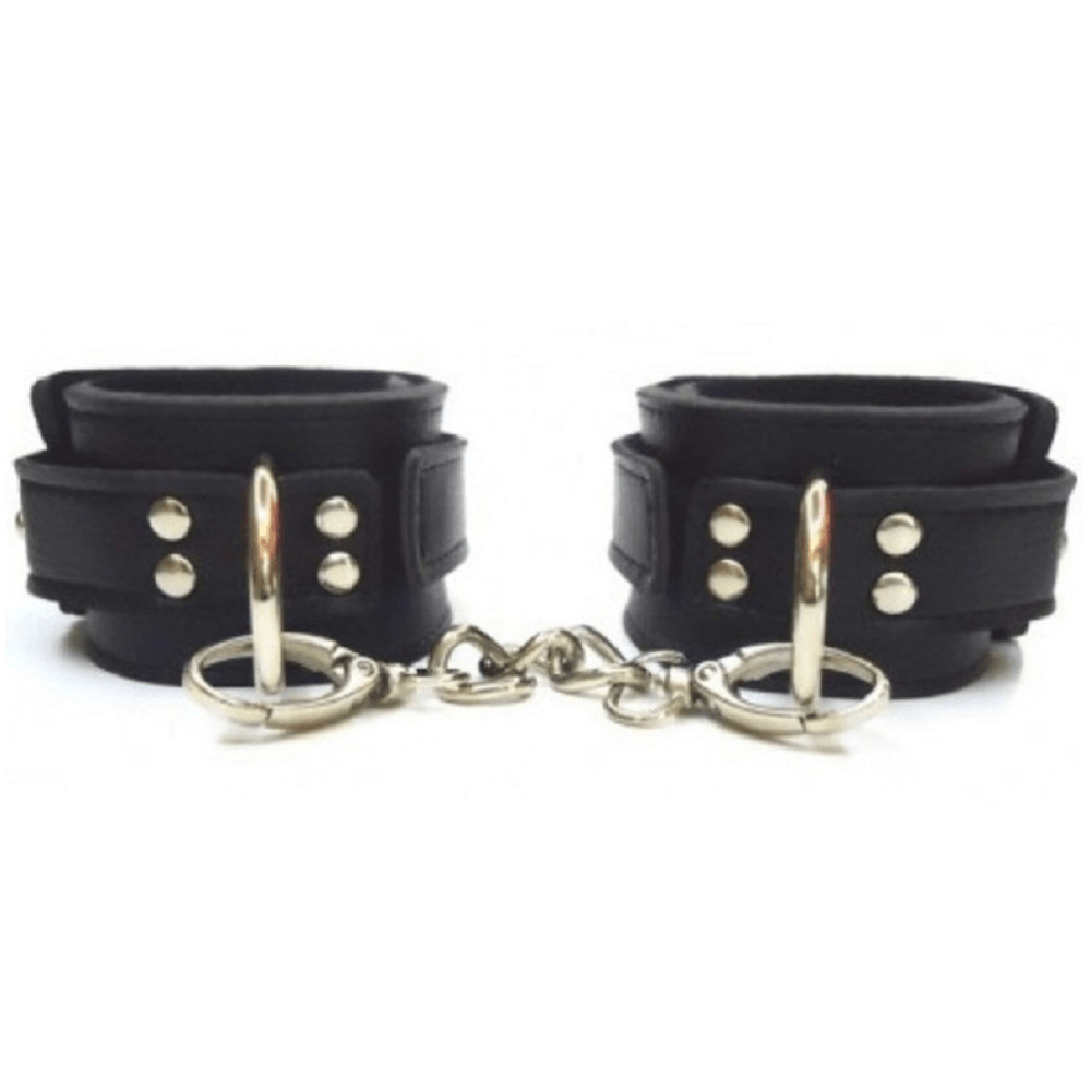 Erox Fetish Love Game Leather Hand Cuffs Deri Kelepçe-Siyah