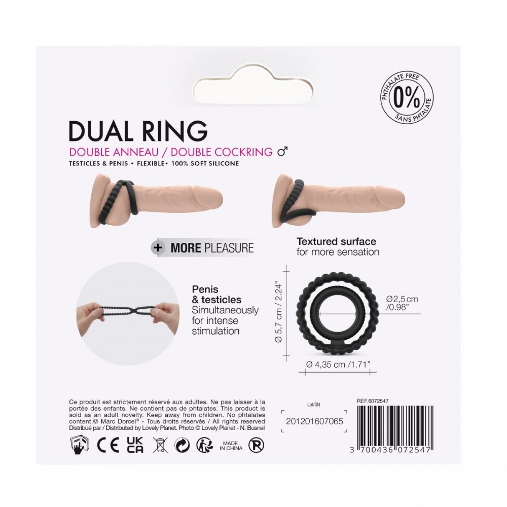 Dorcel Dual Ring Testis Destekli Silikon Penis Halkası