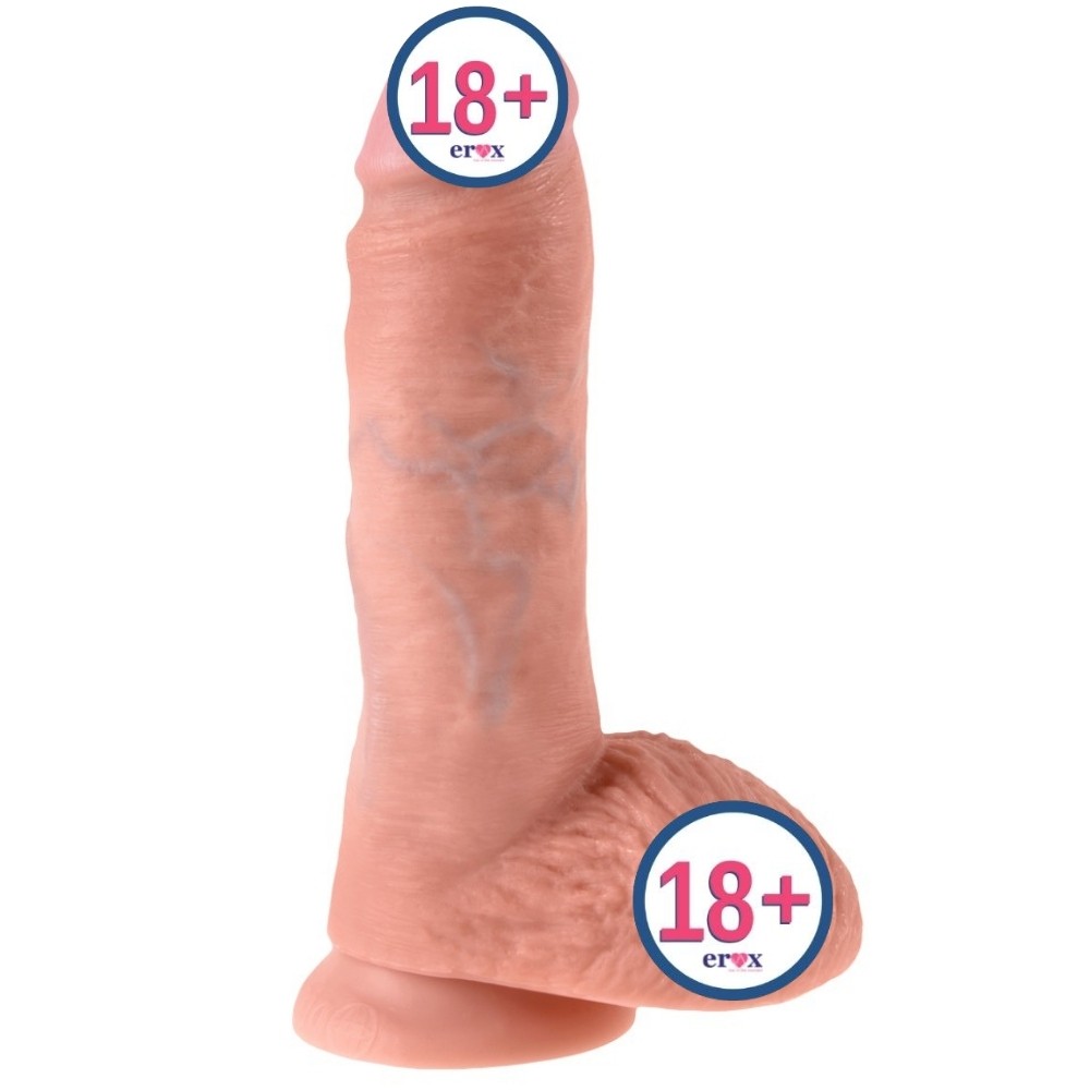 Pipedream King Cock 8 Inch Cock With Balls Realistik Penis - Flesh