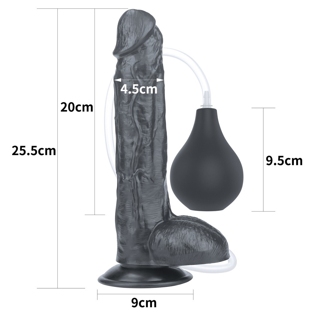 Lovetoy 10 Squirt Extreme Black 25 Cm Boşalabilen Realistik Penis