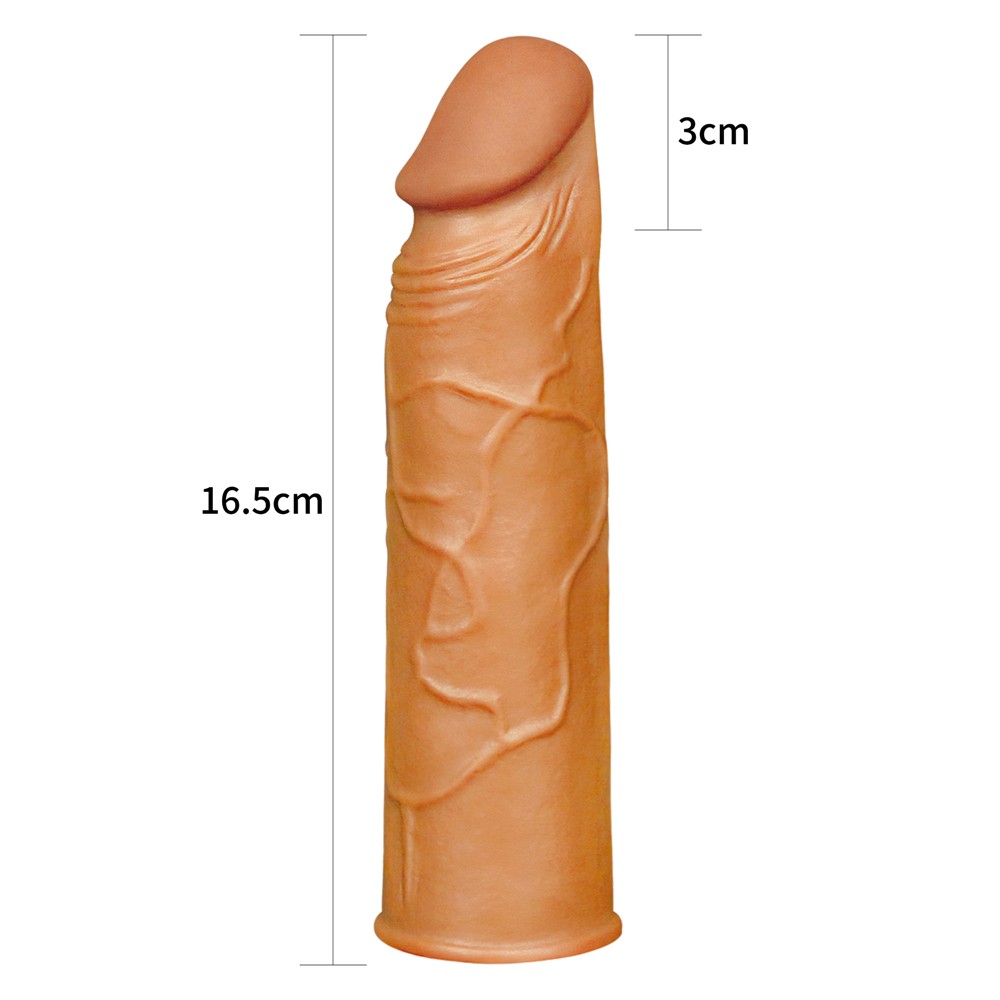 Lovetoy Pleasure X-Tender 3 cm Dolgulu Melez Realistik Penis Kılıfı