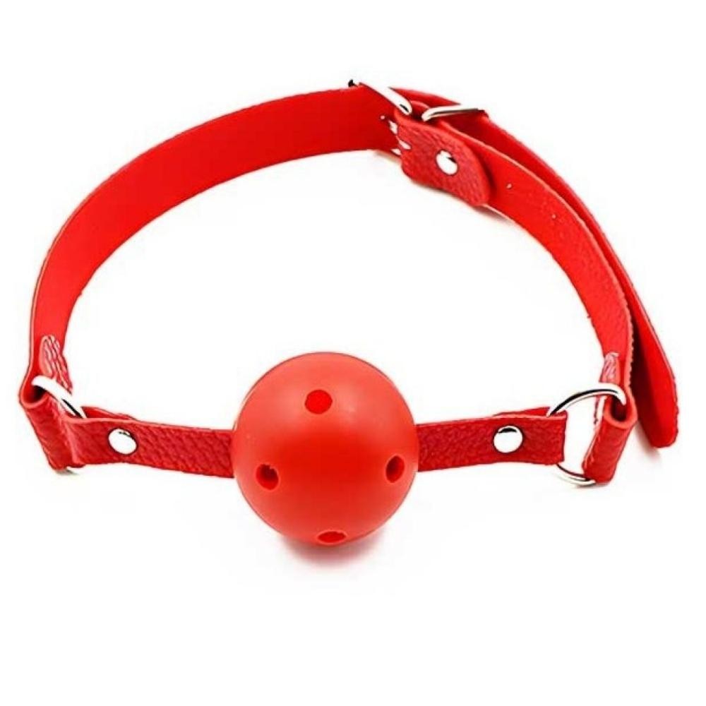 Erox Breathable Gag Ball Nefes Alınabilir Kırmızı Ağız Topu