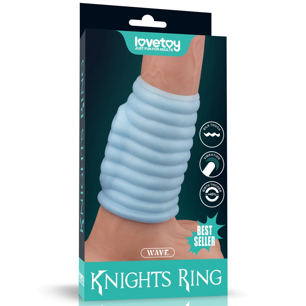 Lovetoy Wave Knights Ring Blue Titreşimli Yarım Penis Kılıfı