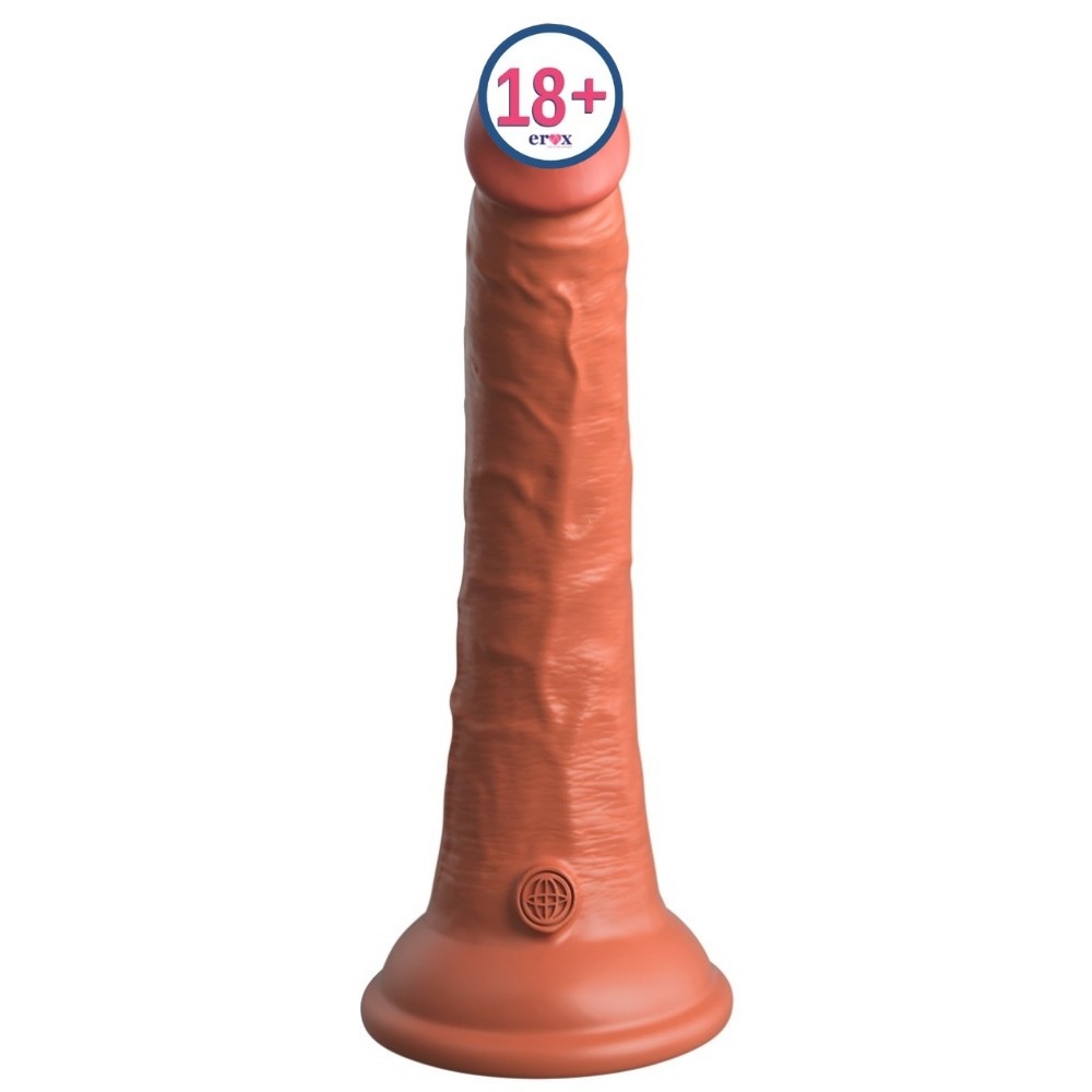 Pipedream King Cock Elite 7 İnch Dual Density Silicone Cock Realistik Penis - Brown