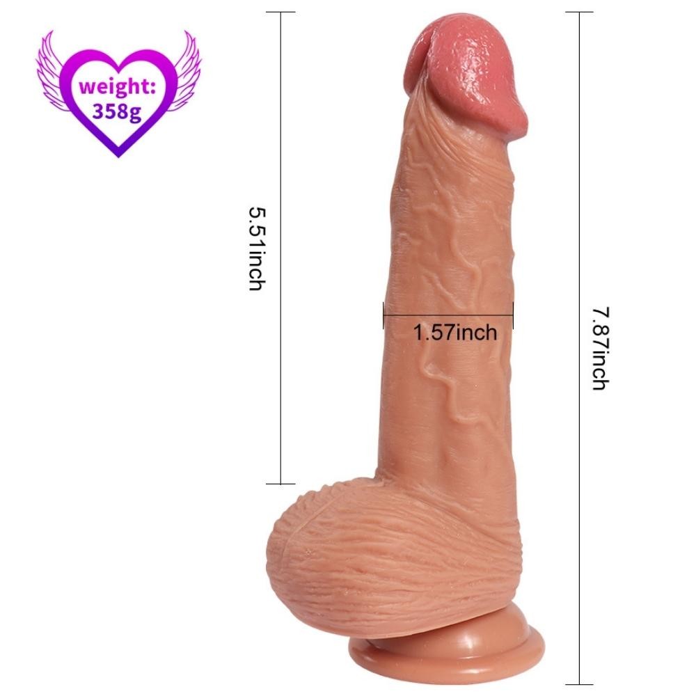 Shequ İke 20 Cm Çift Katmanlı Özel Dokulu Realistik Penis