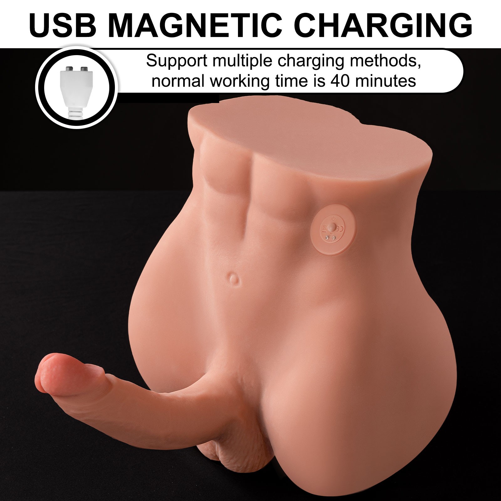 Shequ Bartlett Ass Hareketli Erkek Yarım Vücut Masturbator SQ-MAR30019V