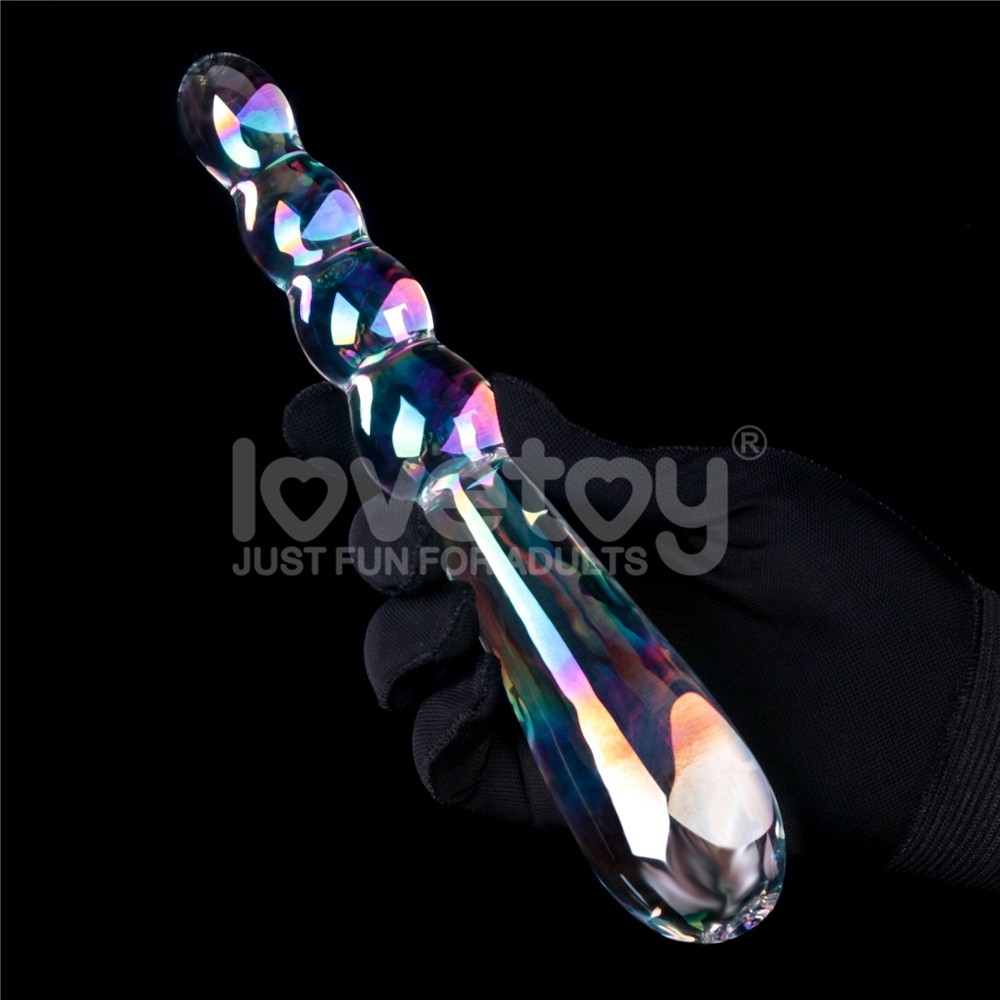 Lovetoy Twilight Gleam Glass Dildo Rising Ripples Cam Dildo