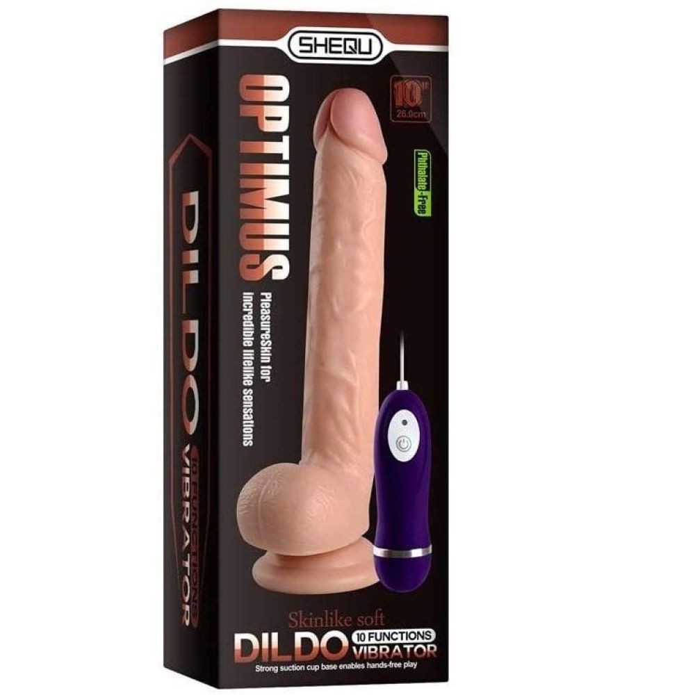 Shequ Optimus 27 cm 10 Modlu Titreşimli Realistik Penis