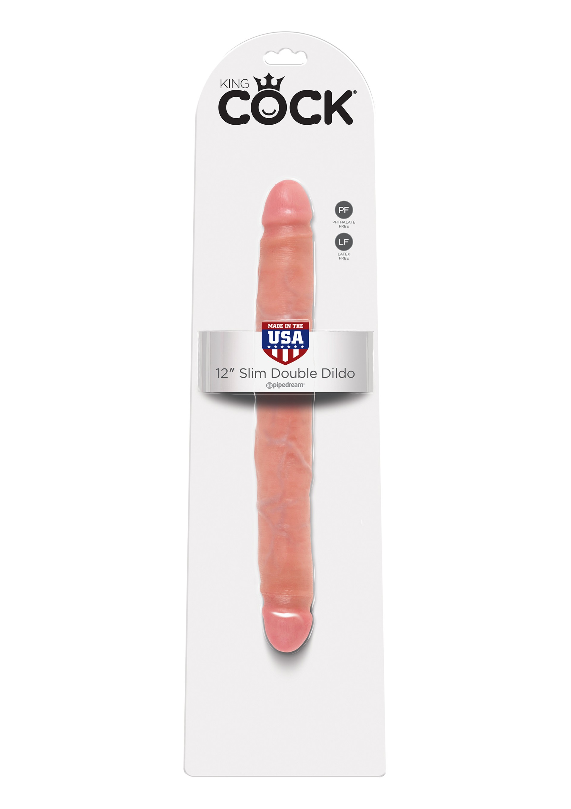 Pipedream King Cock 12 İnc Slim 30 Cm Çift Başlı Karamel Rengi Realistik Penis
