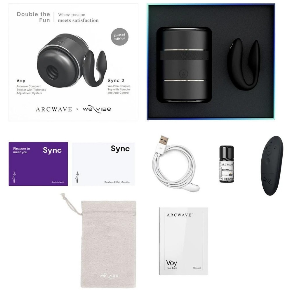 Arcwave Voy Stroker ve We-Vibe Sync 2 Çiftlere Özel Telefon Kontrollü Set