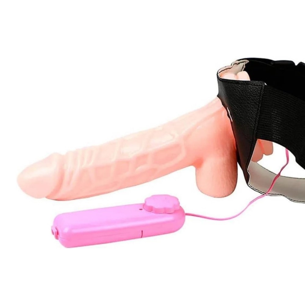 Erox Titreşimli İçi Boş Kemerli Strap-On Penis 20 Cm