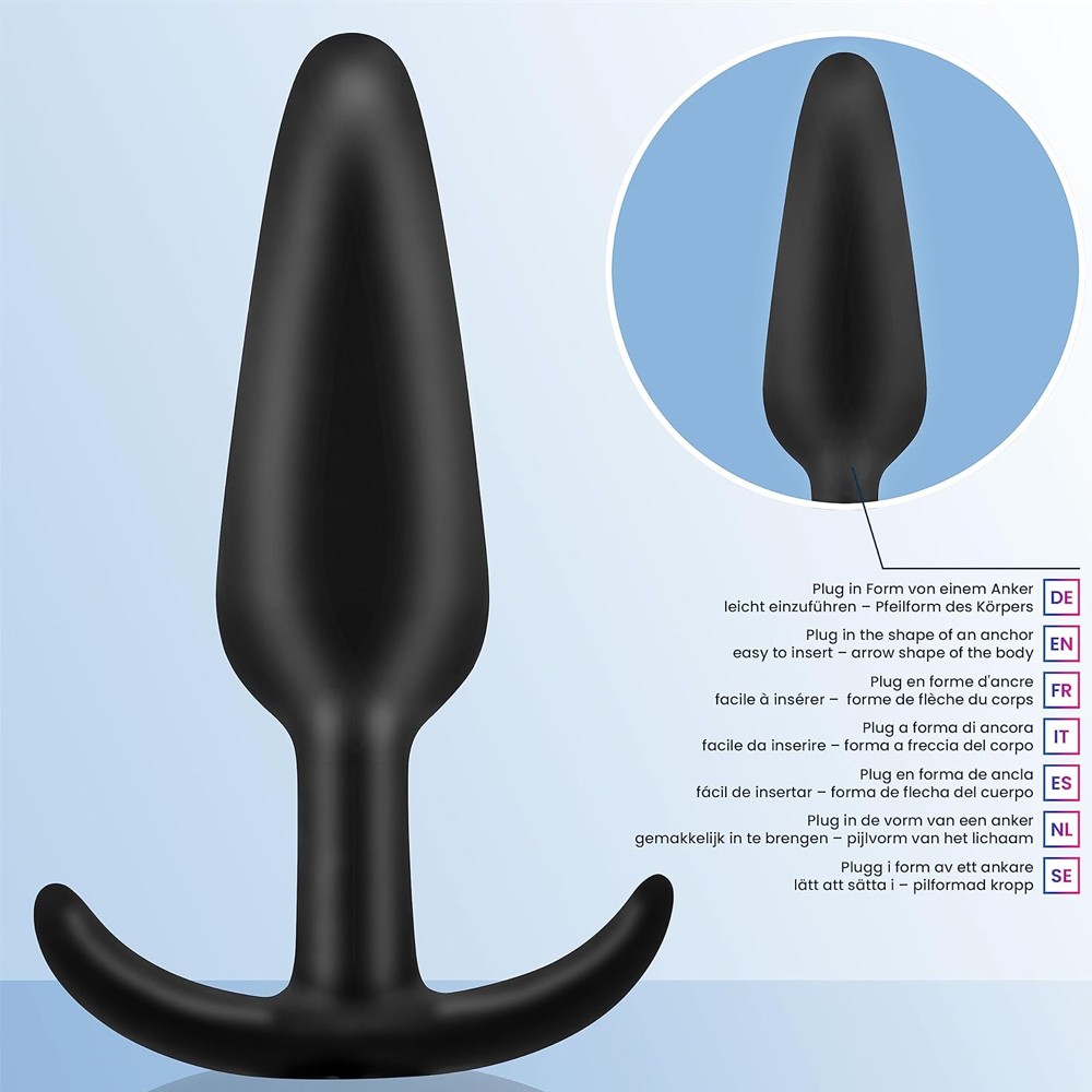 Erox Anal Fantasy Silicone Jelly Butt Plug Anal Alıştırıcı-Black