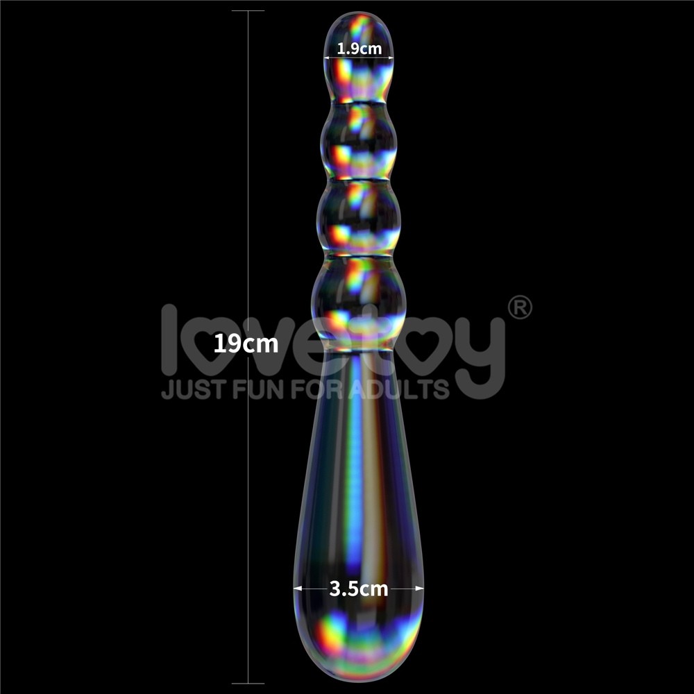 Lovetoy Twilight Gleam Glass Dildo Rising Ripples Cam Dildo