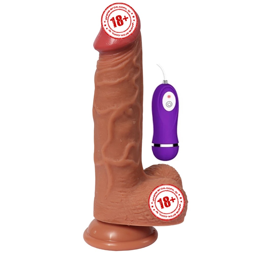 Shequ Dildo Series Hans Natural Doku 21 Cm Titreşimli Realistik Penis