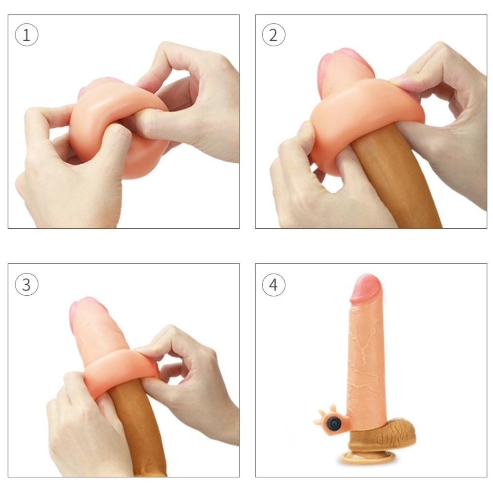 Lovetoy Nature Extender Doğal Et Dokulu Titreşimli Penis Kılıfı 