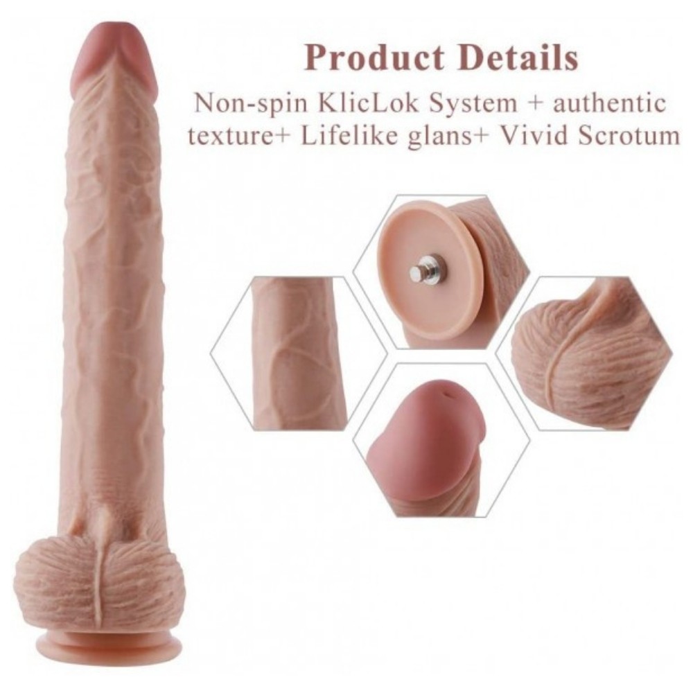 Hismith Sex Machine Dildo KlicLok Natural Dokulu 27 Cm Realistik Penis