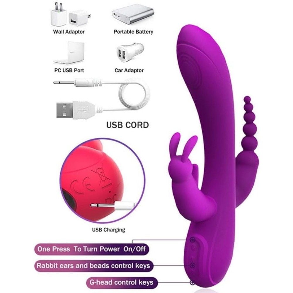 Erox World Meilisa 3 İn 1 Clitoral Massager Rabbit Vibratör