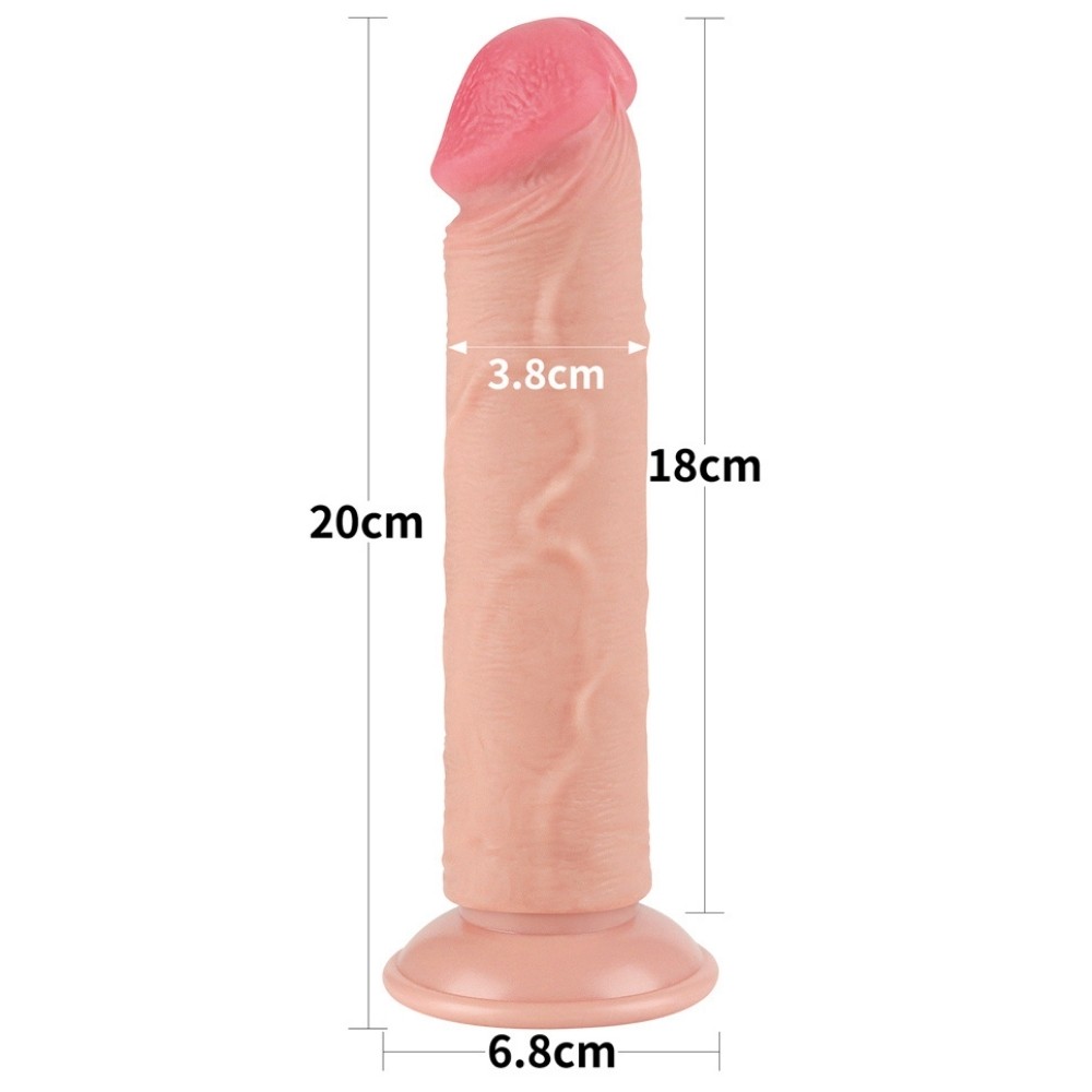 Lovetoy Sliding Skin Dual Layer 20 Cm Testissiz Realistik Penis