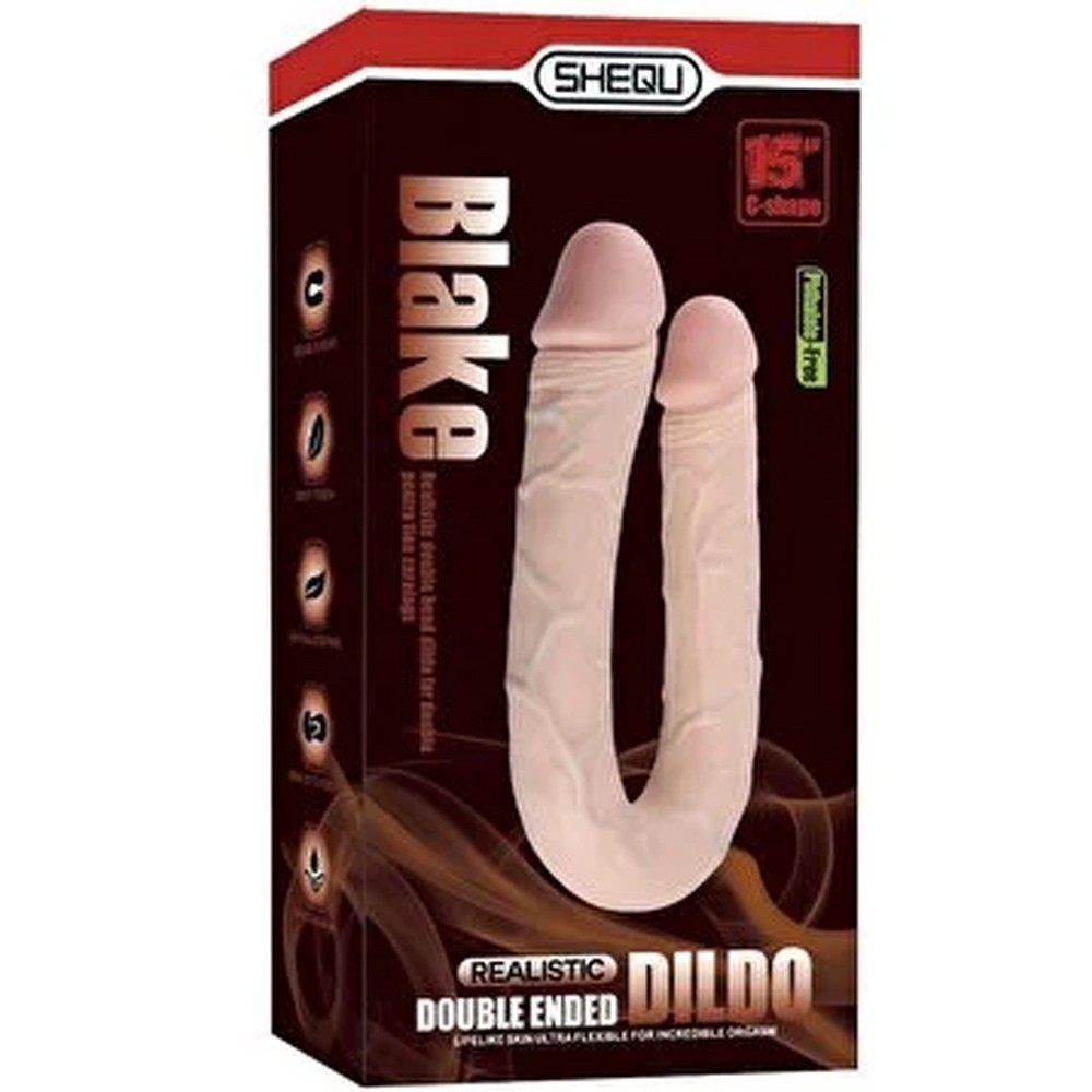 Shequ Dildo Series Blake 46 Cm U-Shape Çift Taraflı Realistik Penis