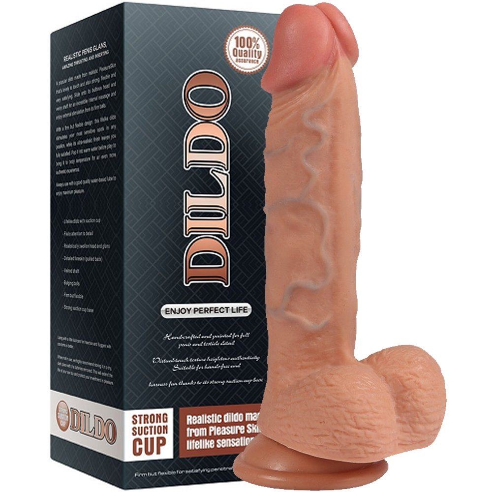 Dildo Series New Hans Aktif Damar Deri Özellikli Natural Penis 21 cm