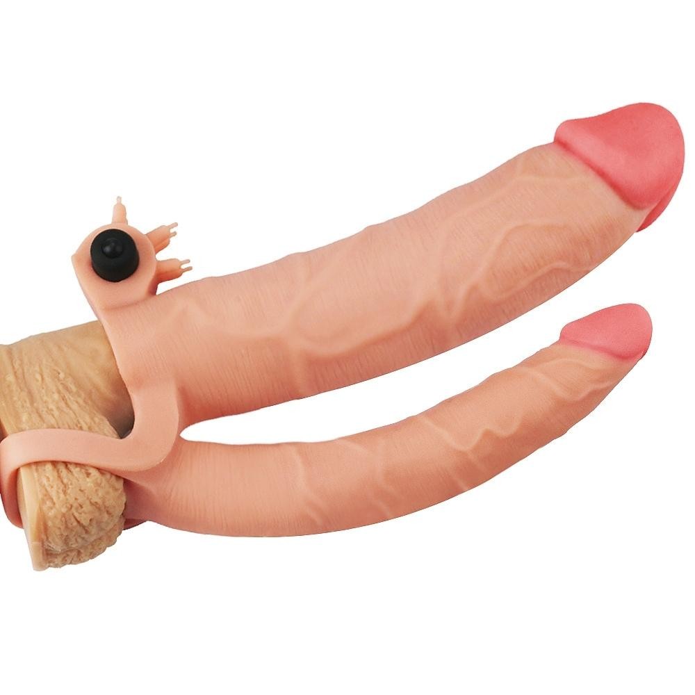 Lovetoy Pleasure X Tender 7.6 cm Dolgulu Çift Taraflı Penis Kılıfı