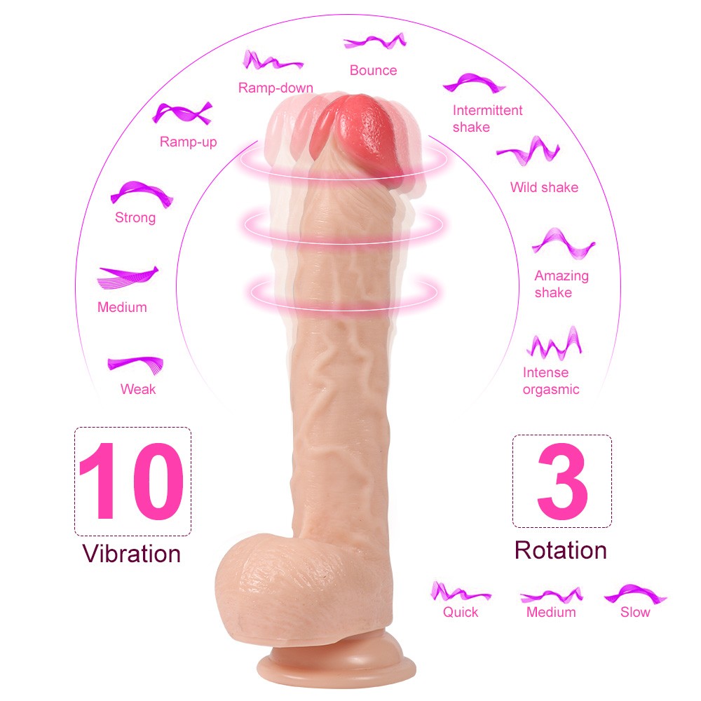 Dildo Series Hallen Uzaktan Kumanda Hareketli Natural Dildo 23 cm