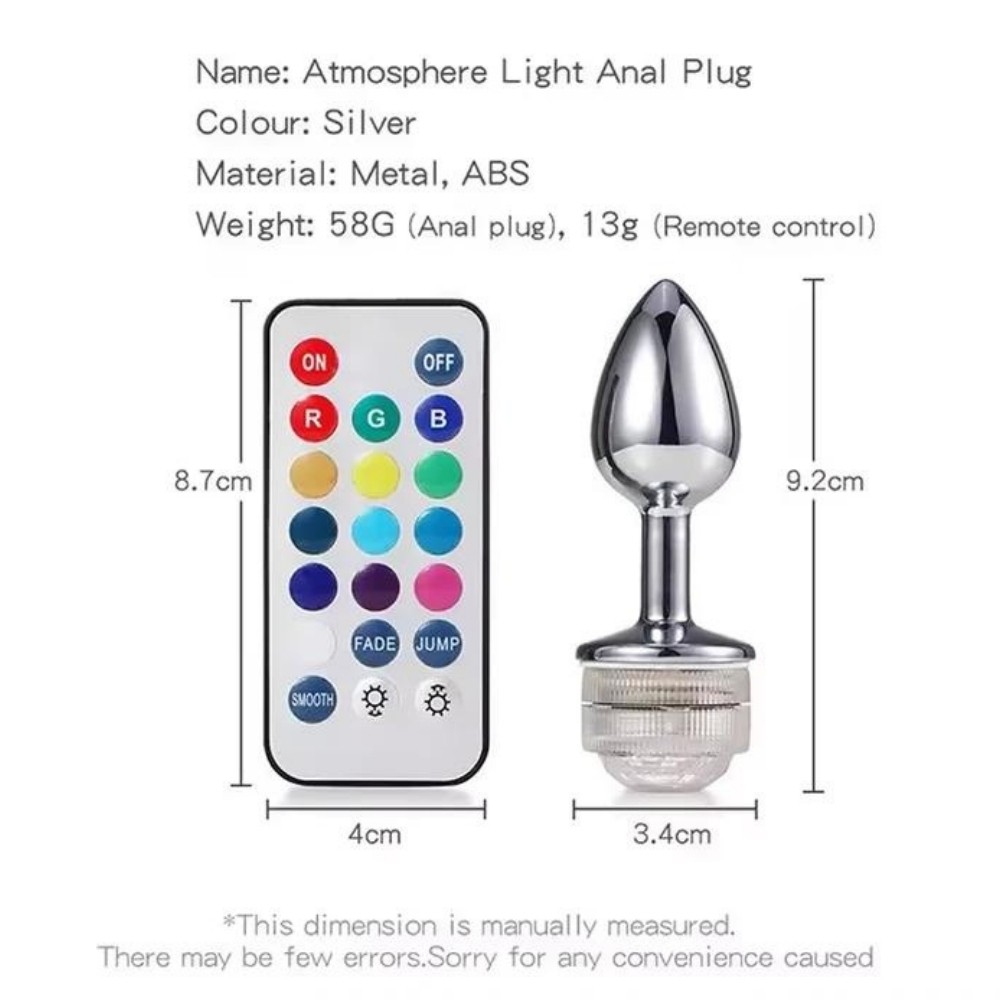 Erox Uzaktan Kumandalı Led Işıklı Metal Anal Plug Small