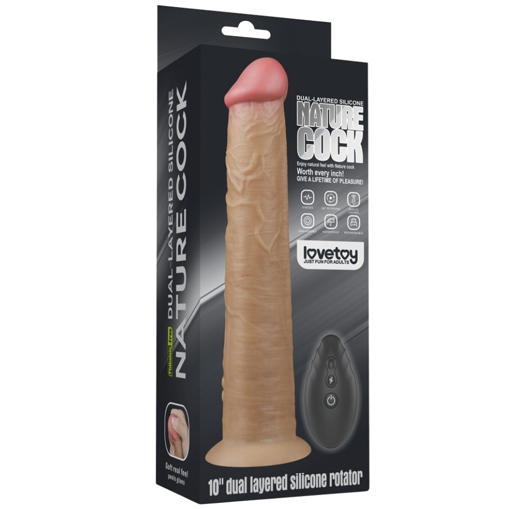 Lovetoy Dual Layered Platinum Silicone 25.3 Cm Titreşimli Realistik Penis