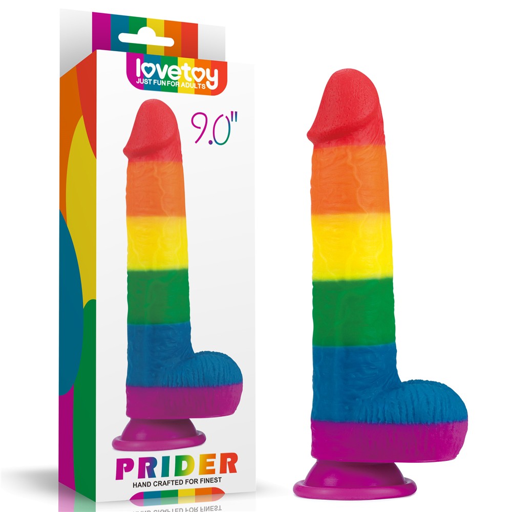 Lovetoy Prider 22.5 cm Renkli Realistik Penis