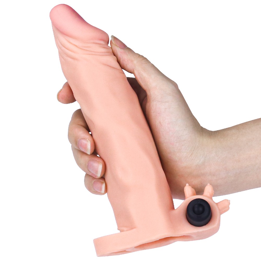 Lovetoy X-Tender 4 Cm Dolgulu Realistik Titreşimli Penis Kılıfı Melez