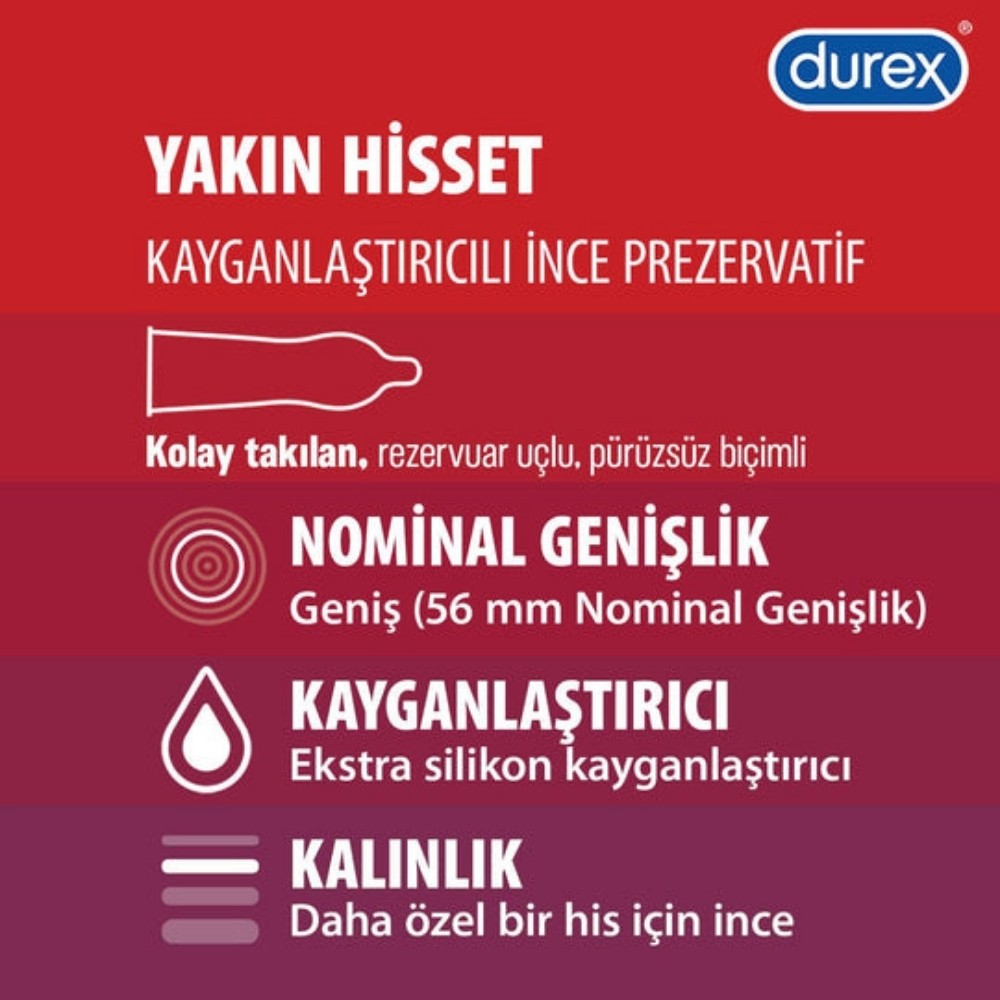 Durex Yakın Hisset 30'lu Prezervatif