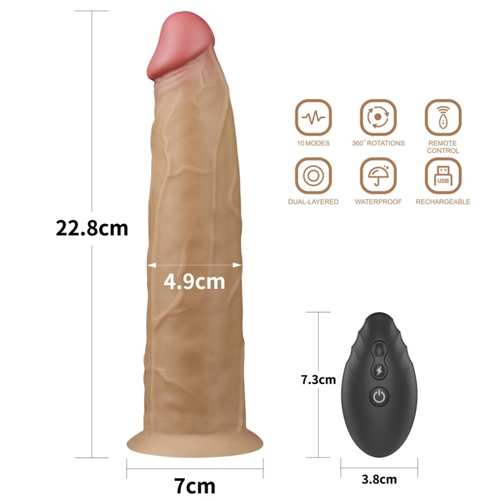 Lovetoy Dual Layered Platinum Silicone 22.8 Cm Titreşimli Realistik Penis