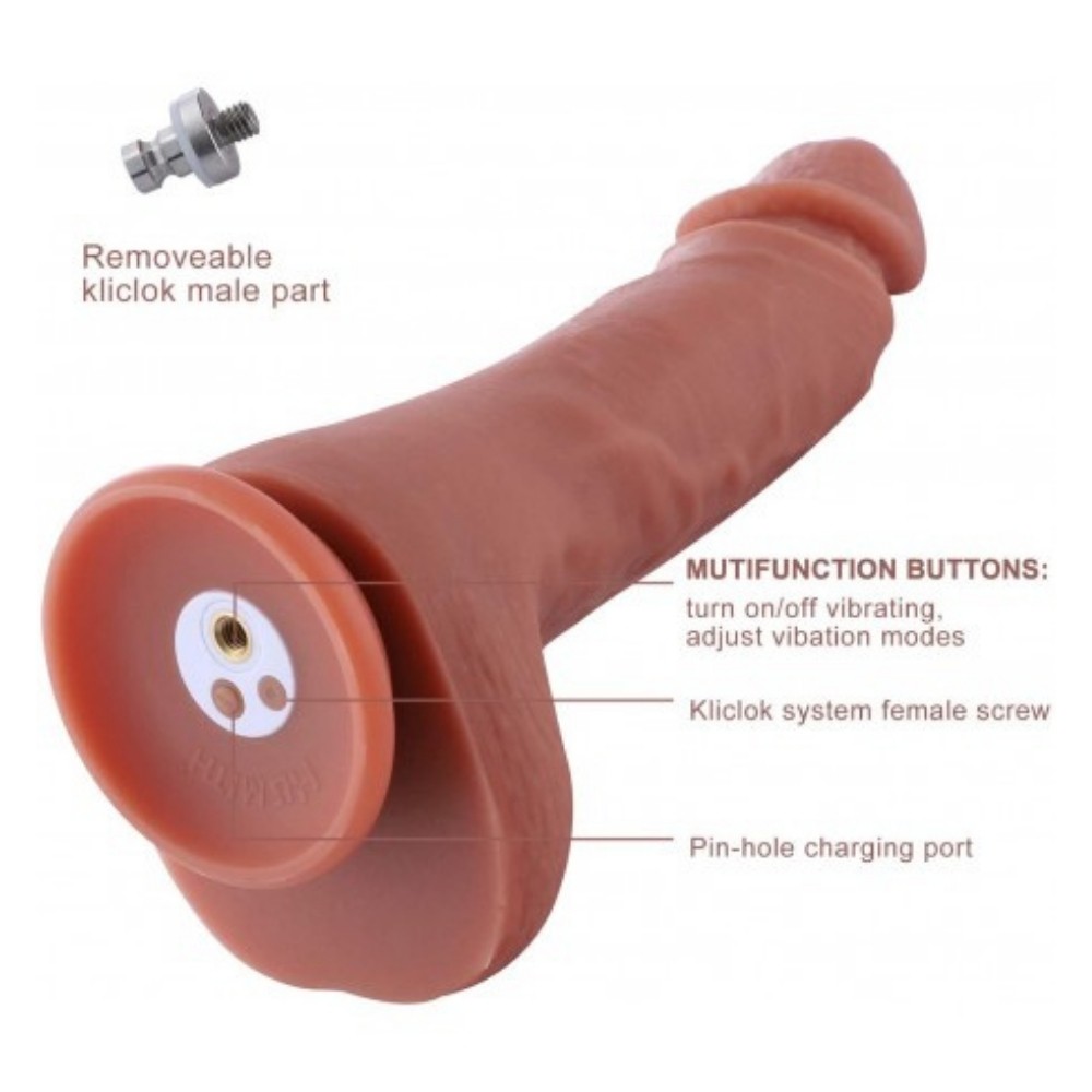 Hismith Sex Machine Dildo KlicLok Natural Dokulu Titreşimli Realistik Penis