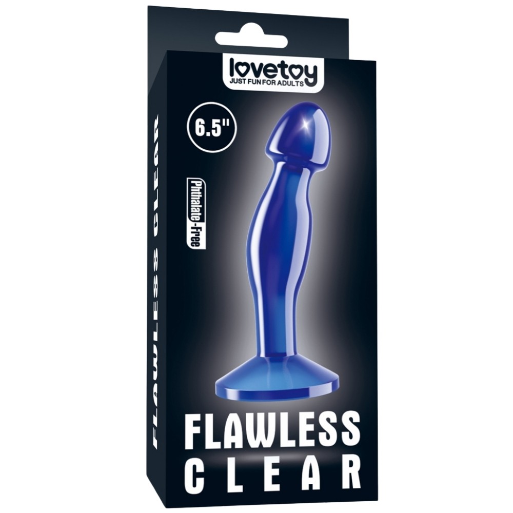 Lovetoy Flawless Clear Prostate Plug Blue 16.5 Cm Silikon Anal Plug