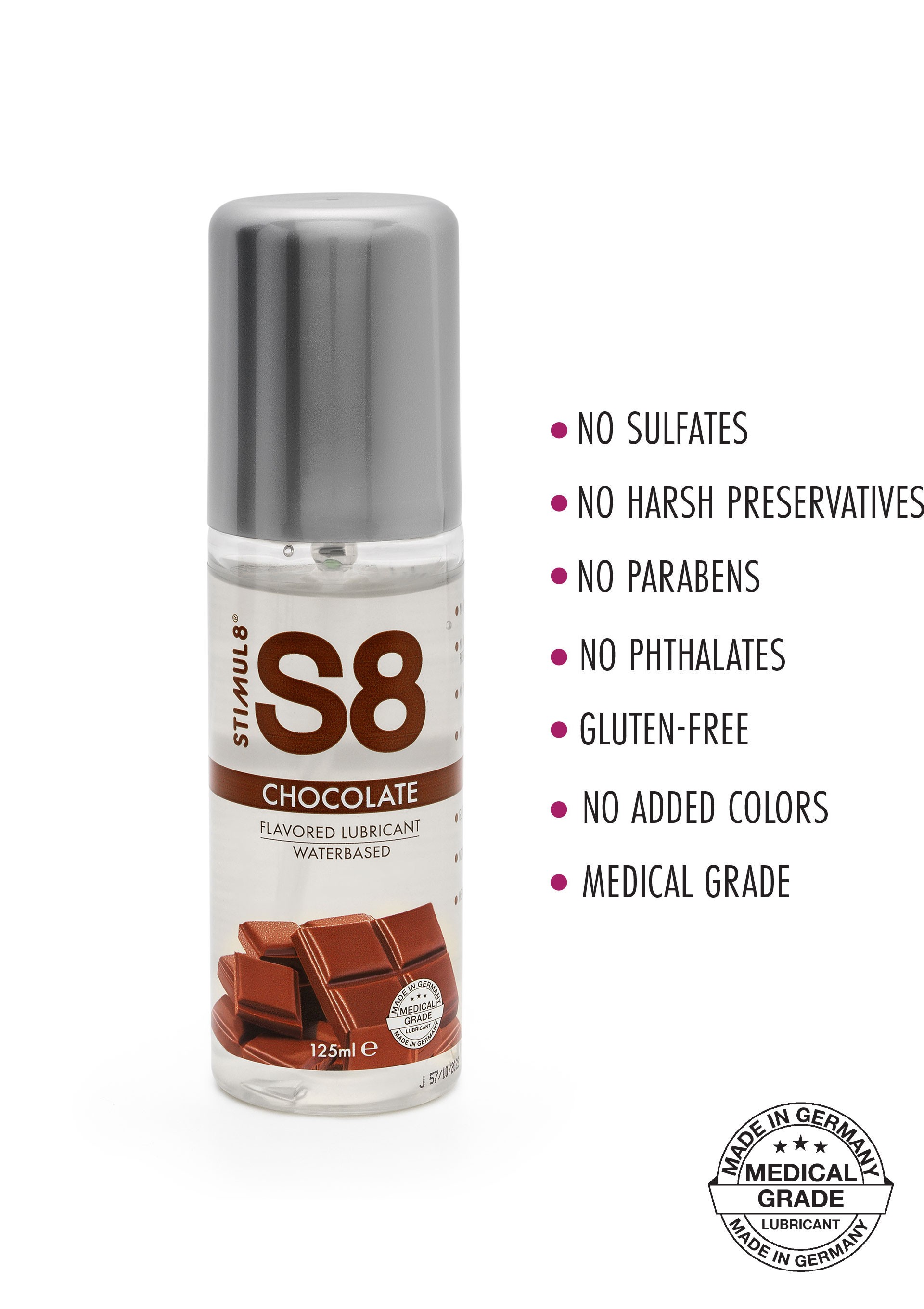 S8 Su Bazlı Çikolata Aromalı 125Ml Kayganlaştırıcı Jel
