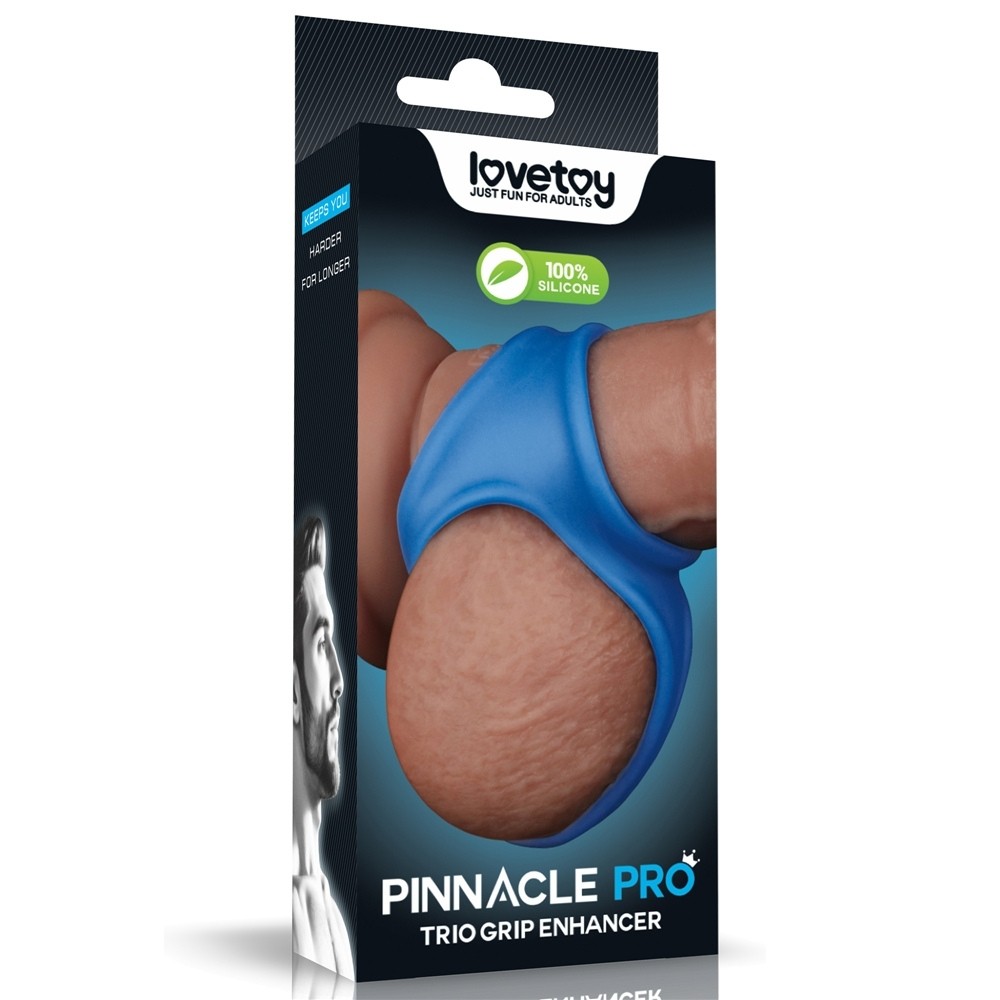 Lovetoy Pinnacle Pro Trio Grip Enhancer Sleeve Testis Destekli Penis Kılıfı