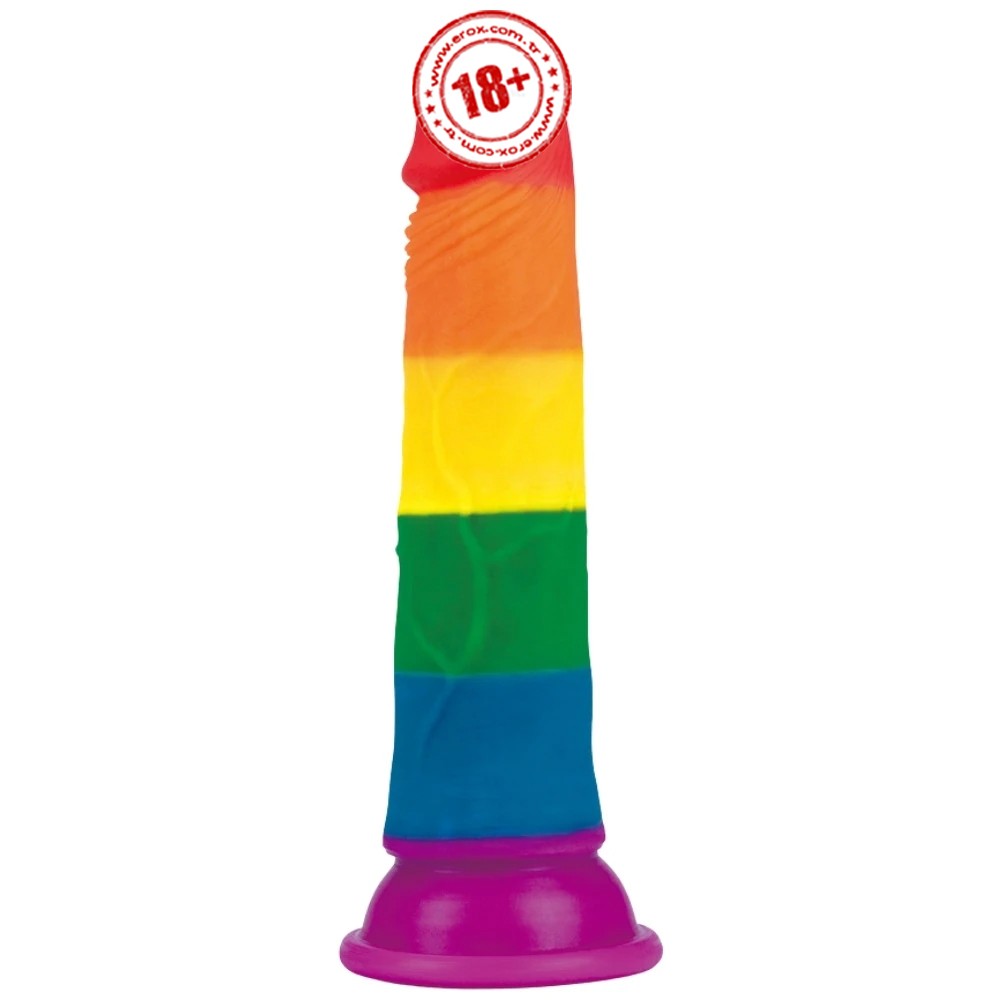 Lovetoy Prider Dildo 18.5 cm Renkli Soft Doku Realistik Penis LV410025