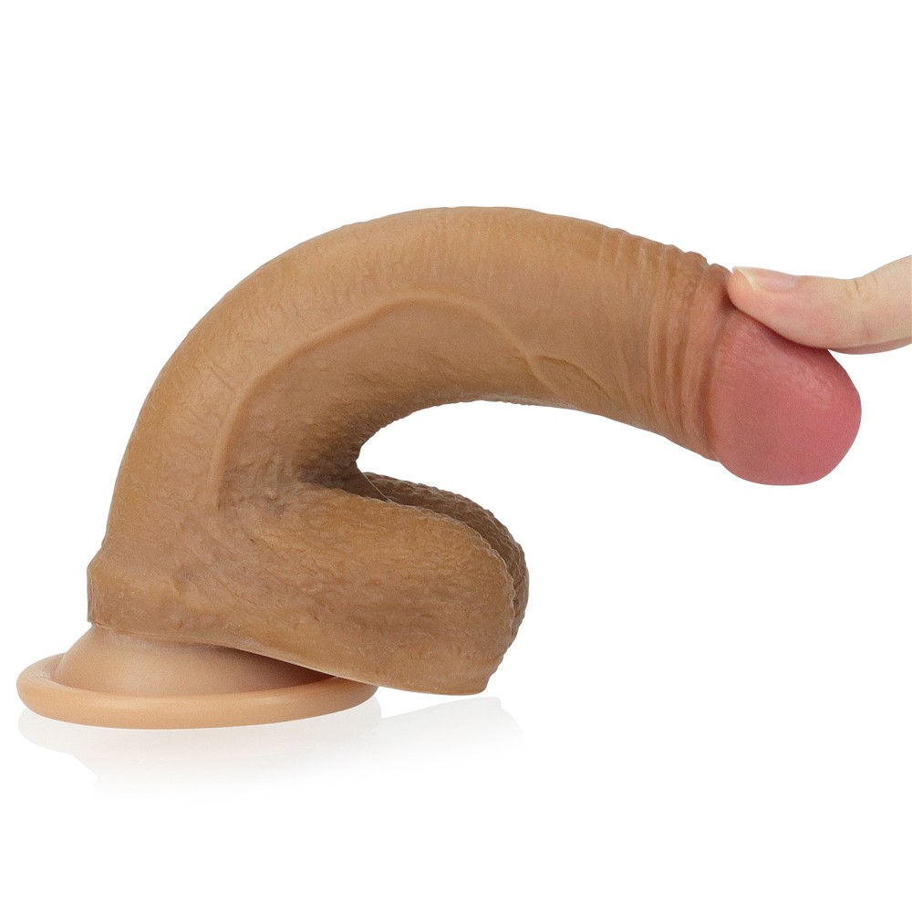 Realistik Çift Katmanlı 18 cm Kemerli Penis