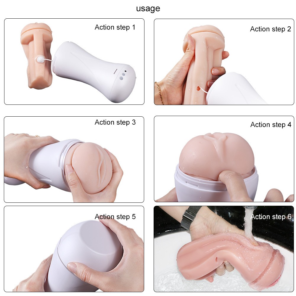 Shequ Vibrating Pussy Happy Sport Cup Titreşimli Vajina SQ-MA70005